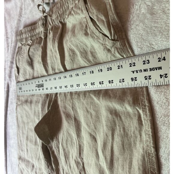 L.L.Bean Womens Linen Wide-Leg Pants 14 Regular Drawstring Casual Outdoor New - Picture 4 of 11